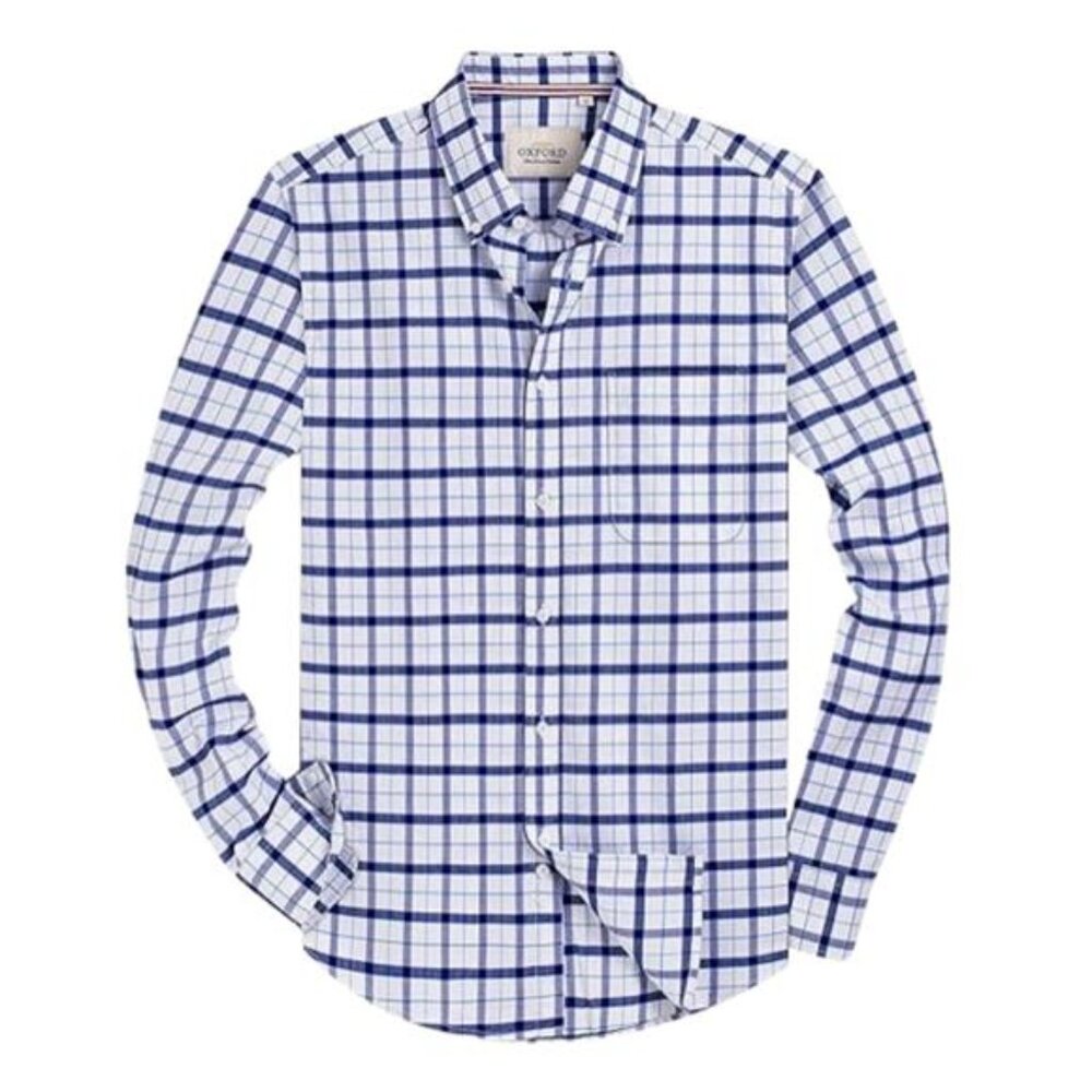 Alimens & Gentle Long Sleeve Button Down Solid Oxford Shirts with Pocket Men's M